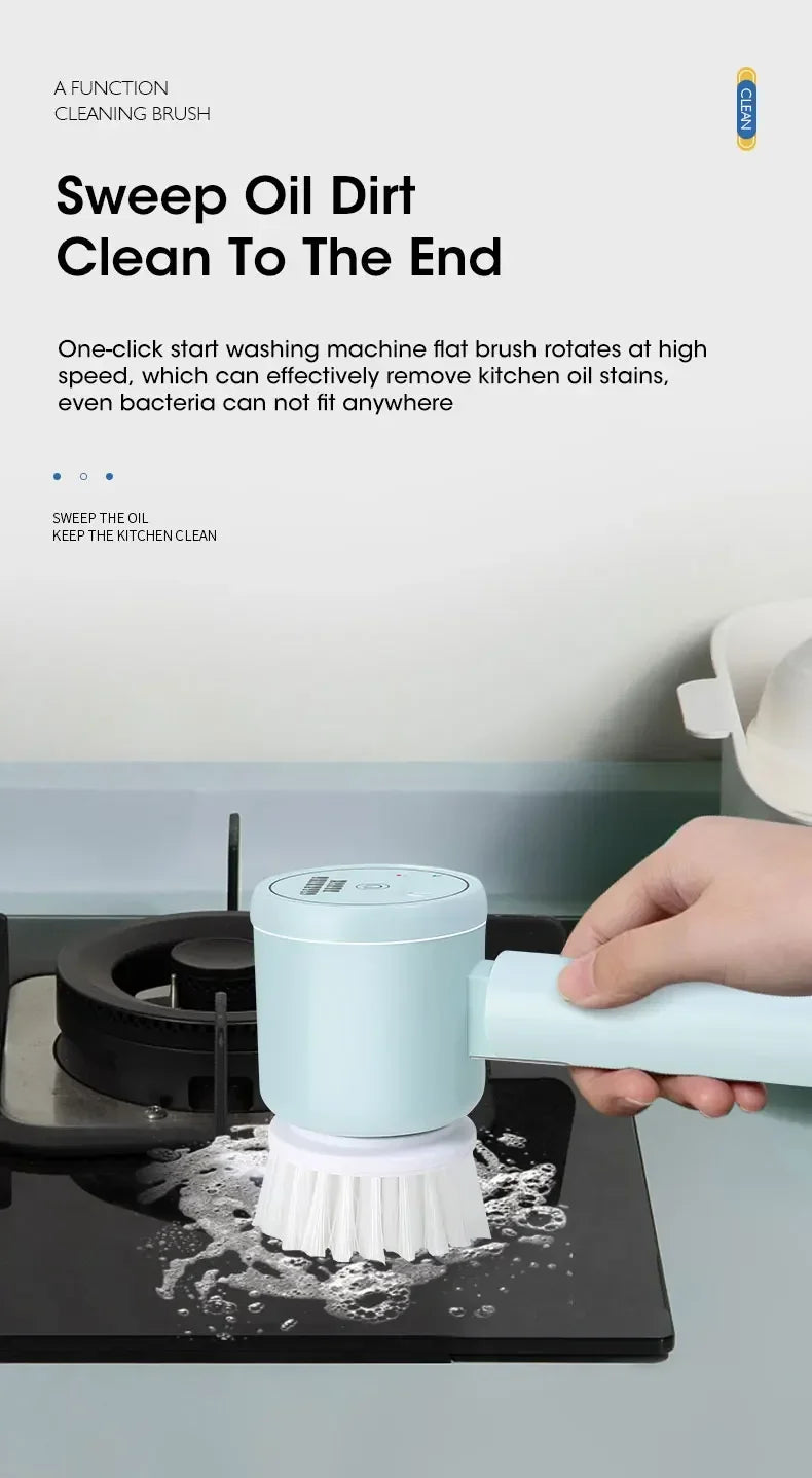 New Cordless Spin Scrubber Electric Rechargeable 5 in 1 Brush Heads for Bathroom Kitchen Tile Grout Shower Car Deep Clean